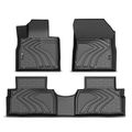 3 Pcs Front & Rear Black TPE textured Floor Mats Liners for 2020 Hyundai Santa Fe