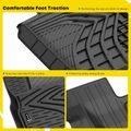 3 Pcs Front & Rear Black TPE textured Floor Mats Liners for 2020 Hyundai Santa Fe