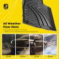 3 Pcs Front & Rear Black TPE textured Floor Mats Liners for 2020 Hyundai Santa Fe