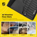 3 Pcs Front & Rear Black Floor Mats Liners for 2010 Hyundai Santa Fe