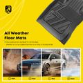 3 Pcs Front & Rear Black TPE textured Floor Mats Liners for 2017 Jeep Renegade