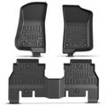 3 Pcs Front & Rear Black TPE textured Floor Mats Liners for 2022 Jeep Wrangler