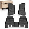 3 Pcs Front & Rear Black TPE textured Floor Mats Liners for Jeep Wrangler 18-23 Unlimited 4-Door