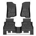 3 Pcs Front & Rear Black TPE textured Floor Mats Liners for Jeep Wrangler 18-23 Unlimited 4-Door