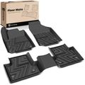 3 Pcs Front & Rear Black TPE textured Floor Mats Liners for 2015-2022 Jeep Cherokee