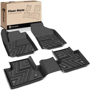 3 Pcs Front & Rear Black TPE textured Floor Mats Liners for Jeep Cherokee 2015-2022