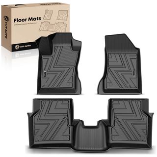 3 Pcs Front & Rear Black TPE textured Floor Mats Liners for Jeep Compass 2017-2022