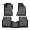 3 Pcs Front & Rear Black TPE textured Floor Mats Liners for 2020 Jeep Compass