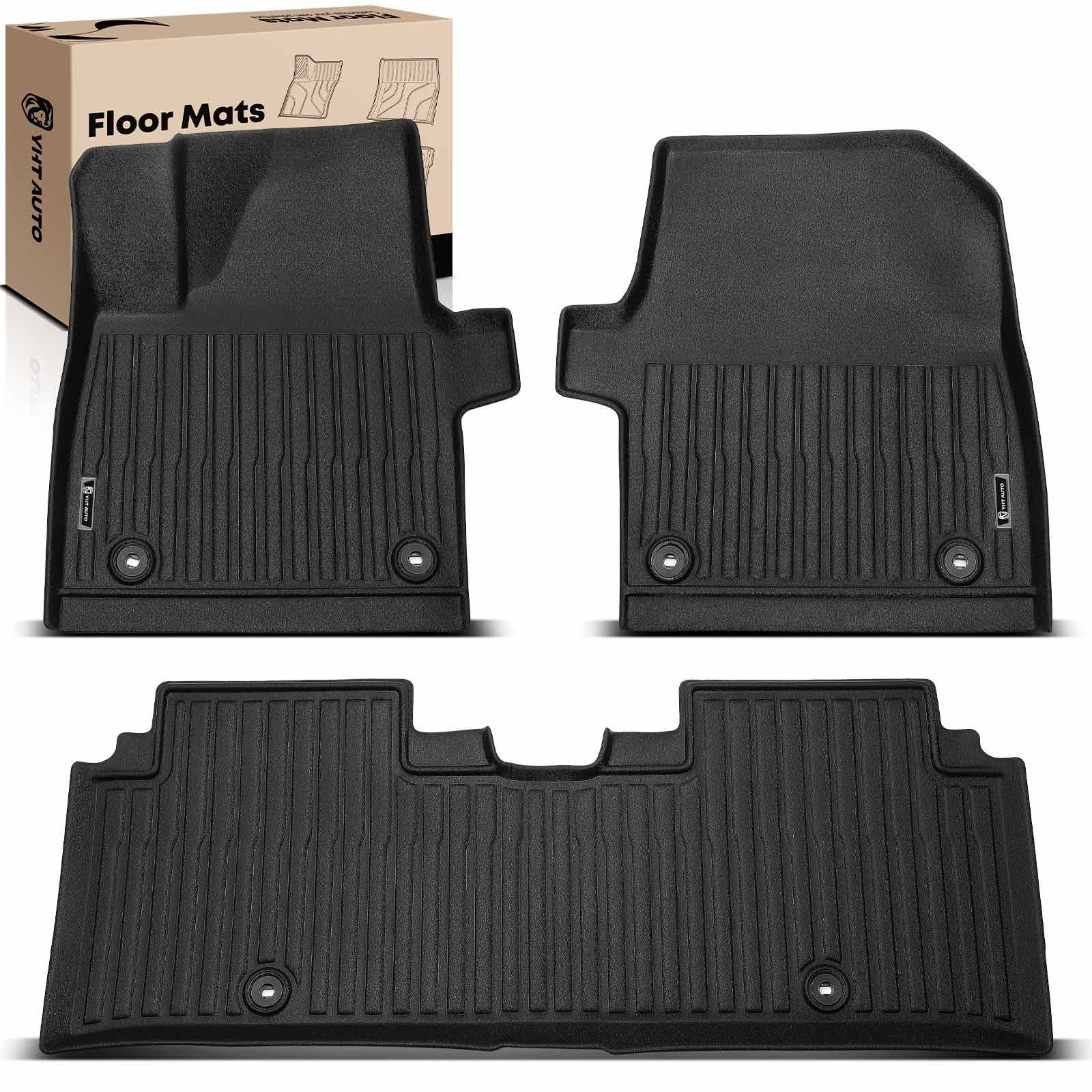 3 Pcs Front & Rear Black Floor Mats Liners for 2022 Kia EV6