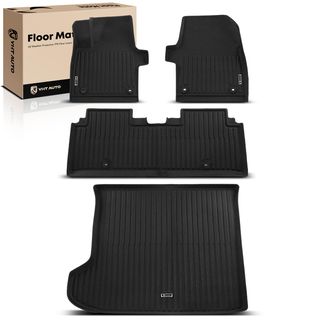 4 Pcs Front & Rear Black Floor Mats Liners for Kia EV6 2022-2024 with Trunk Mat