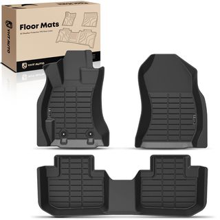 3 Pcs Front & Rear Black TPE textured Floor Mats Liners for Subaru Forester 13-18 SUV
