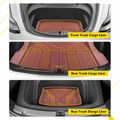 3 Pcs Front & Rear Red TPE textured Floor Mats Liners for Tesla Model 3 2024-Up Sedan