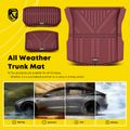 3 Pcs Front & Rear Red TPE textured Floor Mats Liners for Tesla Model 3 2024-Up Sedan