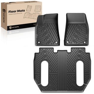 3 Pcs Front & Rear TPE textured Floor Mats Liners for Tesla Model X 2016-2020