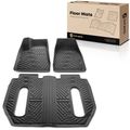 3 Pcs Front & Rear TPE textured Floor Mats Liners for 2019 Tesla X