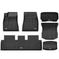 6 Pcs Front & Rear Black TPE textured Floor Mats Liners for 2024 Tesla 3