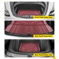 6 Pcs Front & Rear Red TPE textured Floor Mats Liners for 2024 Tesla 3