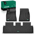 3 Pcs Front & Rear Black TPE textured Floor Mats Liners for Tesla Model 3 2024 Sedan