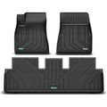 3 Pcs Front & Rear Black TPE textured Floor Mats Liners for Tesla Model 3 2024 Sedan