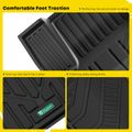 3 Pcs Front & Rear Black TPE textured Floor Mats Liners for Tesla Model 3 2024 Sedan