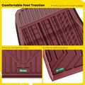 3 Pcs Front & Rear Red TPE textured Floor Mats Liners for 2024 Tesla 3