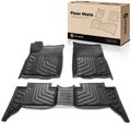 3 Pcs Front & Rear Black TPE textured Floor Mats Liners for Toyota Tacoma 2016-2023 Double Cab