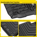 3 Pcs Front & Rear Black TPE textured Floor Mats Liners for Toyota Tacoma 2016-2023 Double Cab