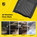 3 Pcs Front & Rear Black TPE textured Floor Mats Liners for Toyota Tacoma 2016-2023 Double Cab