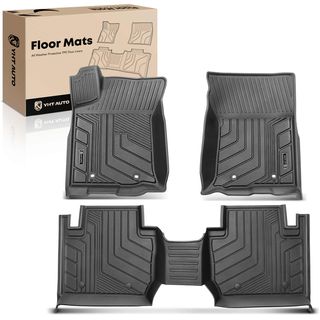 3 Pcs Front & Rear Black TPE textured Floor Mats Liners for Toyota Tacoma 2016-2021 Access Cab