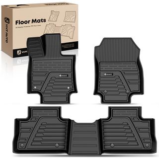 3 Pcs Front & Rear Black TPE textured Floor Mats Liners for Toyota RAV4 2019-2023