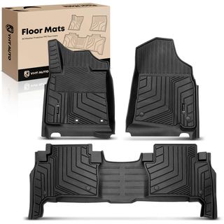 3 Pcs Front & Rear Black TPE textured Floor Mats Liners for Toyota Land Cruiser 10-20 SUV 5-Seats