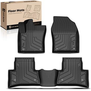 3 Pcs Front & Rear Black TPE textured Floor Mats Liners for Toyota C-HR 2018-2022 Sport Utility