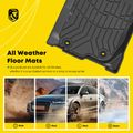 3 Pcs Front & Rear Black TPE textured Floor Mats Liners for 2015 Toyota RAV4