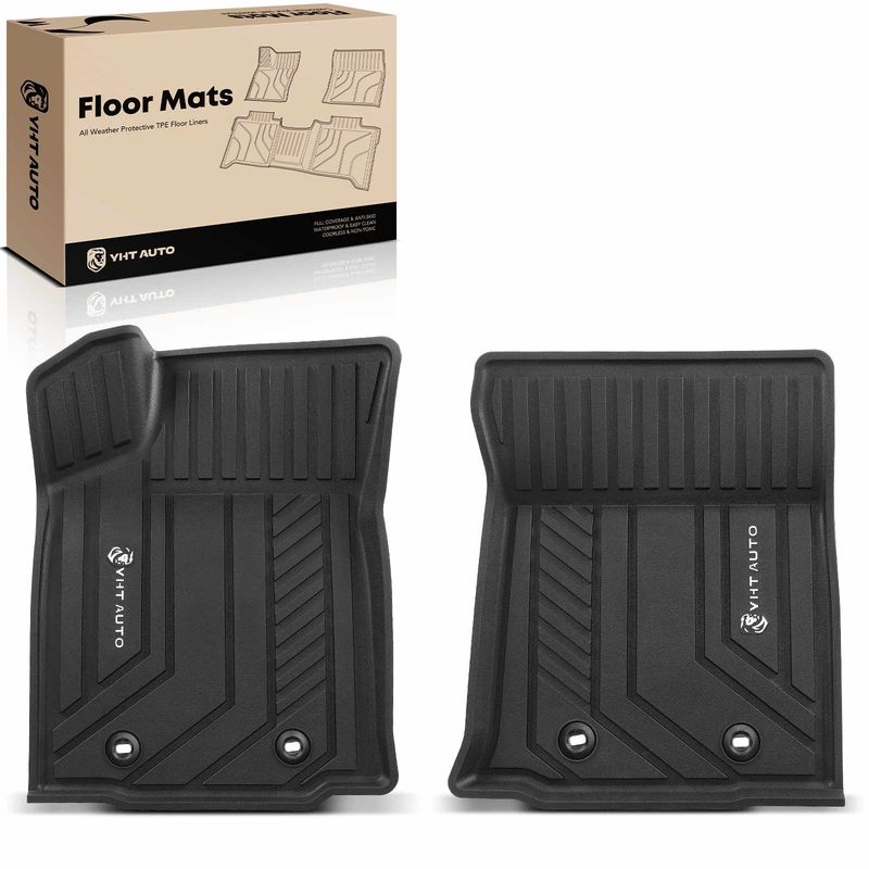 2 Pcs Front Black Floor Mats Liners for Toyota Tacoma 2016-2023