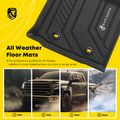 2 Pcs Front Black Floor Mats Liners for Toyota Tacoma 2016-2023