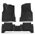 3 Pcs Front & Rear Black Floor Mats Liners for 2024 Toyota Tacoma