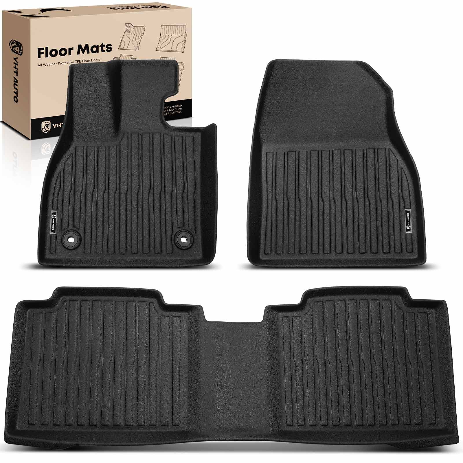 3 Pcs Front & Rear Black Floor Mats Liners for 2023 Subaru Solterra