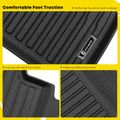 3 Pcs Front & Rear Black Floor Mats Liners for 2023 Subaru Solterra