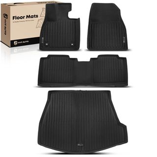 4 Pcs Front & Rear Black Floor Mats Liners for Toyota bZ4 Pcs Subaru Solterra