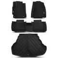 4 Pcs Front & Rear Black Floor Mats Trunk Cargo Liners for 2017 Toyota Camry