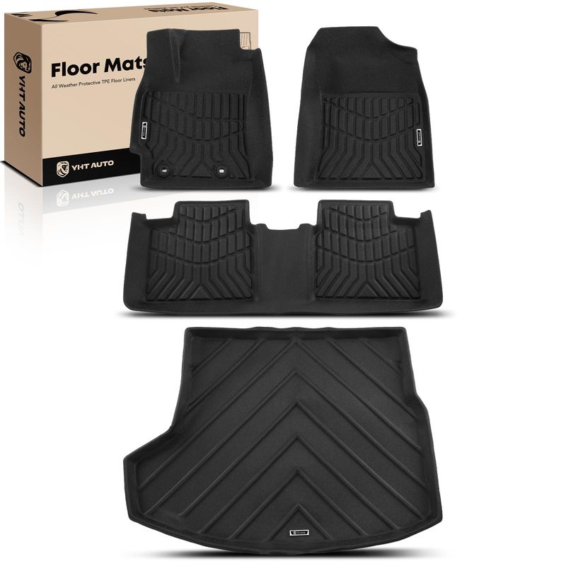 4 Pcs Front & Rear Black Floor Mats Liners for Toyota Corolla 2014-2019