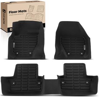 3 Pcs Front & Rear Black Floor Mats Liners for Volvo S60 2011-2017