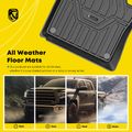 3 Pcs Front & Rear Black TPE textured Floor Mats Liners for 2018 Volvo XC60