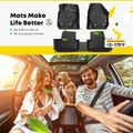 3 Pcs Front & Rear Black Floor Mats Liners for 2017 Volvo XC60