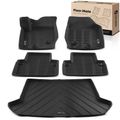 5 Pcs Front & Rear Black Floor Mats Liners for Volvo XC90 2003-2014 with Trunk Mat