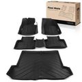 4 Pcs Front & Rear Black Floor Mats Liners for Volvo XC90 2016-2024 with Trunk Mat