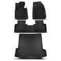 4 Pcs Front & Rear Black Floor Mats Liners for Volvo XC90 2016-2024 with Trunk Mat