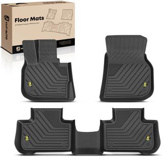 3 Pcs Front & Rear Black TPE textured Floor Mats Liners for BMW X3 2018-2022 X4 2019-2021 SUV