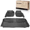 3 Pcs Front & Rear Black TPE textured Floor Mats Liners for 2016 Ford F-150