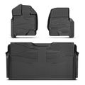 3 Pcs Front & Rear Black TPE textured Floor Mats Liners for 2016 Ford F-150